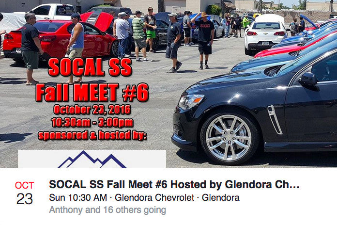 In Southern California? Own an Chevy SS Sedan? This is the place to be on Oct 23rd, 2016!