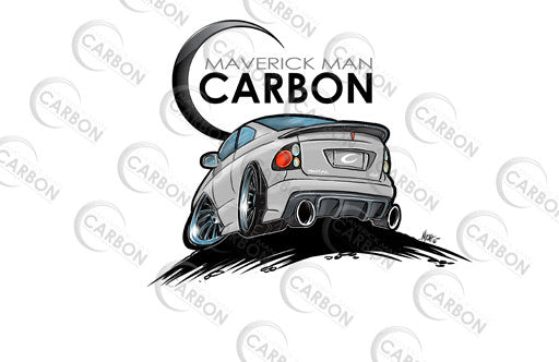 Maverick Man Carbon CarToon Pontiac GTO Stickers