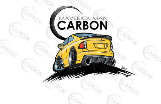Maverick Man Carbon CarToon Pontiac GTO Stickers