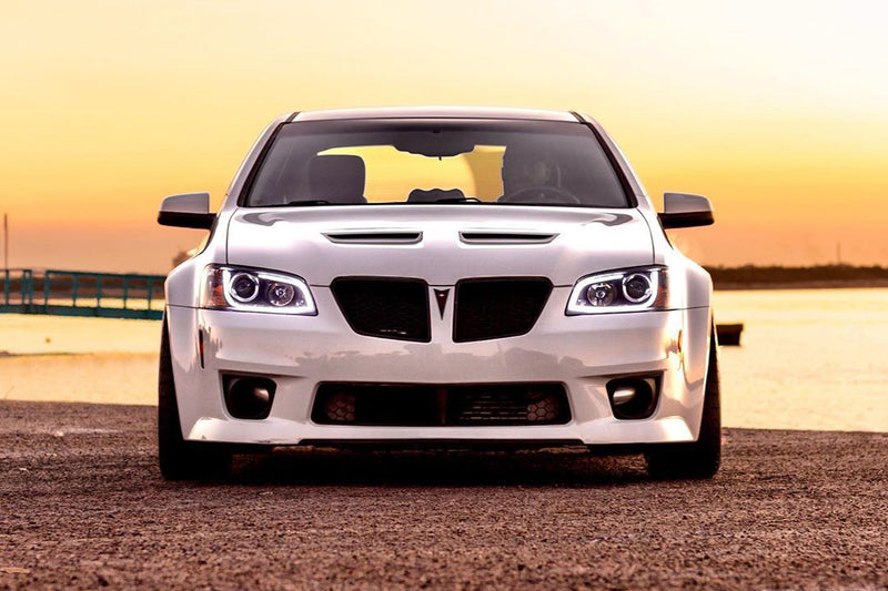 Black LED Bar Projector Headlights For 2008-2009 Pontiac G8 - Includes Turn Signals, Spec-D Tuning
