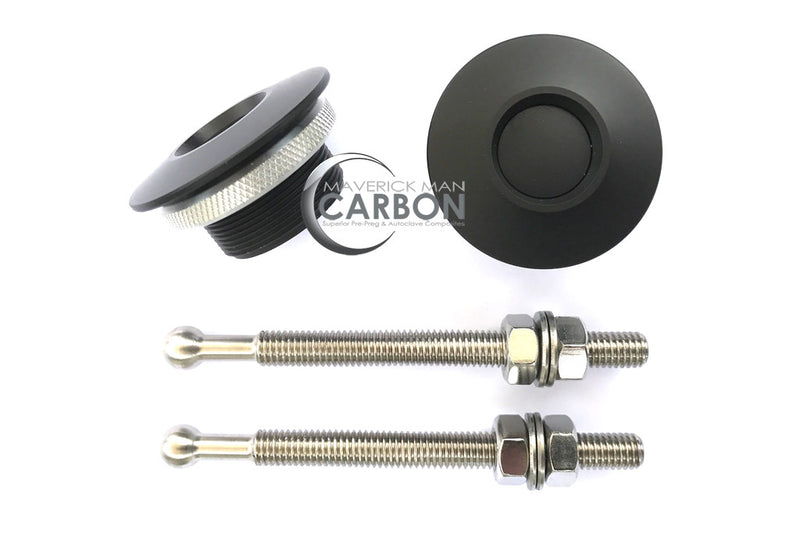 Carbon Fiber Quick Release Push Button Hood Pin Bonnet Lock Clip Bumper  Latch US